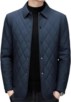 Mens Jacket Lightweight Spring Fall Warm Coat Business Casual windbreaker Jacket Quilted jackets for Men