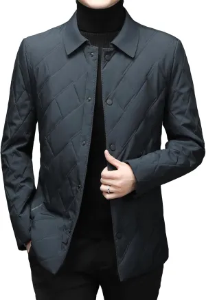 Mens Jacket Lightweight Spring Fall Warm Coat Business Casual windbreaker Jacket Quilted jackets for Men