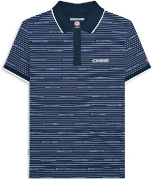Mens Repeat Logo Short Sleeve Cotton All Over Print Polo Shirt Top