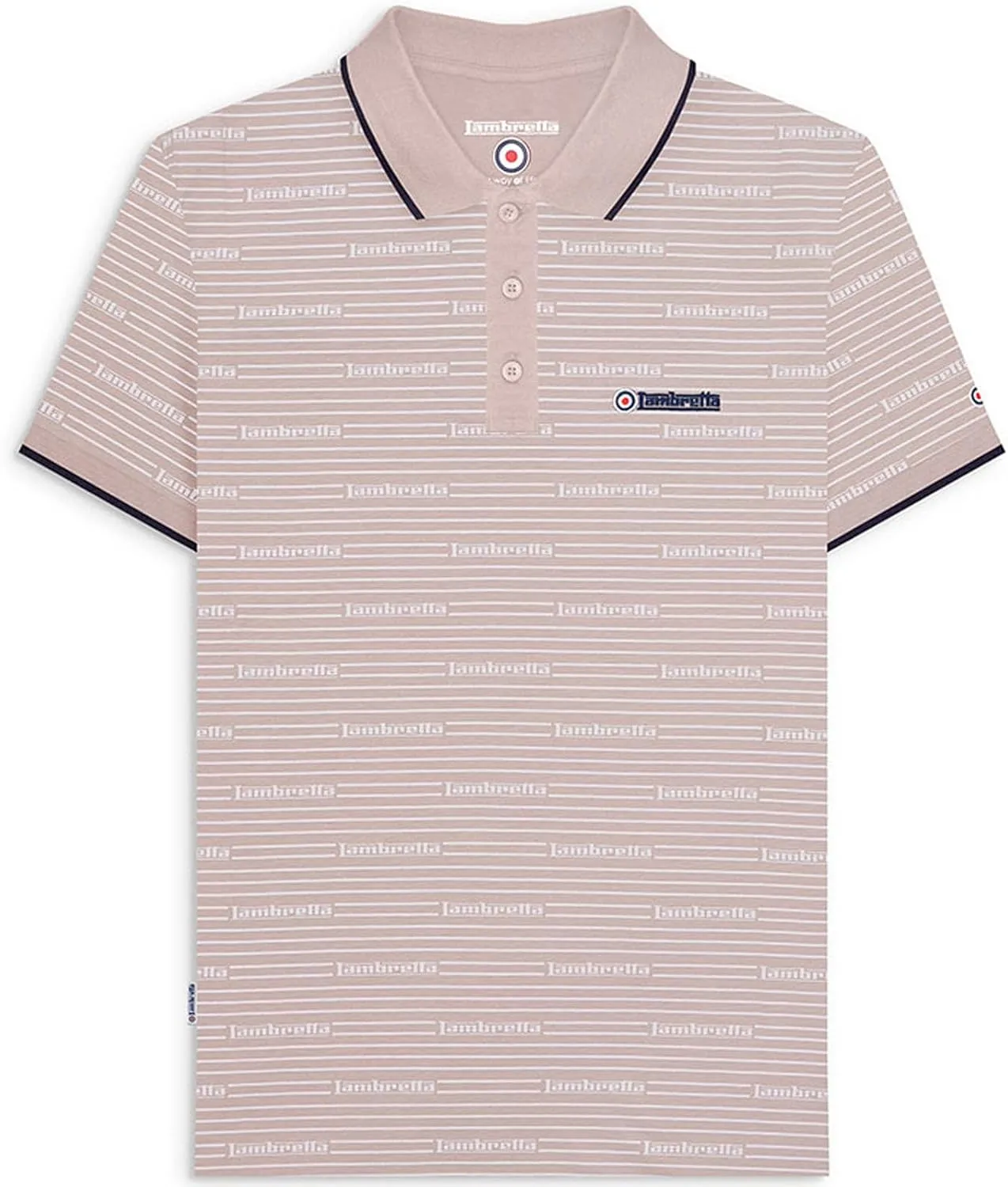Mens Repeat Logo Short Sleeve Cotton All Over Print Polo Shirt Top