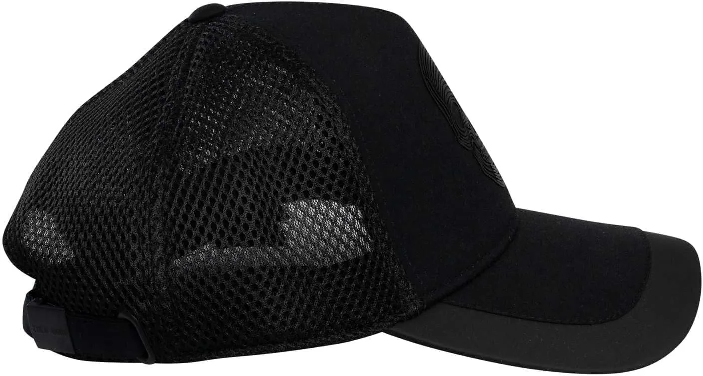 Men's Skull Print Cotton Cap, Black