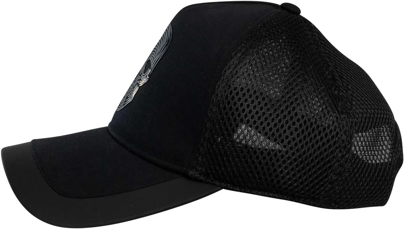 Men's Skull Print Cotton Cap, Black