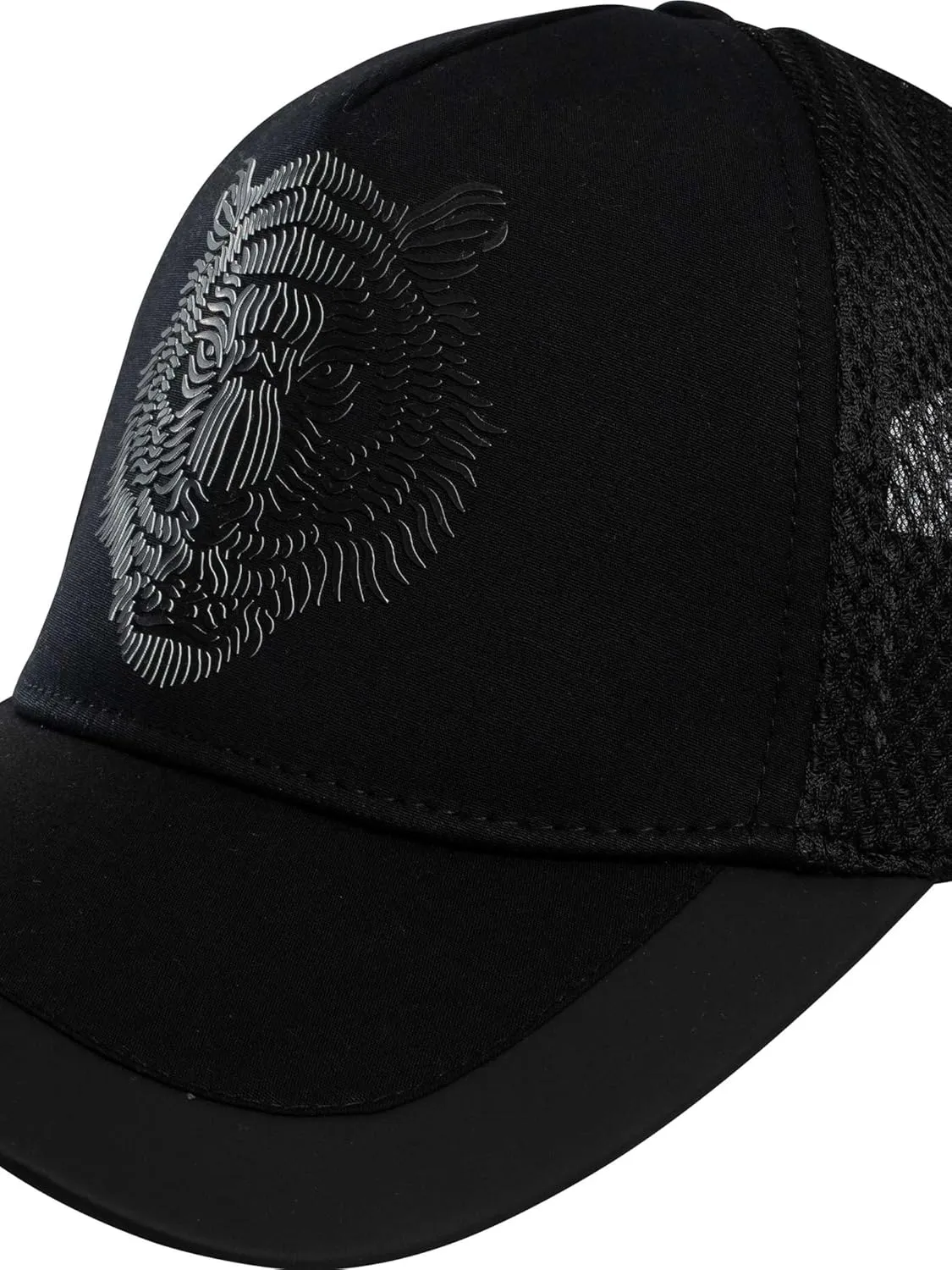 Men's Tiger Print Cotton Cap, Navy