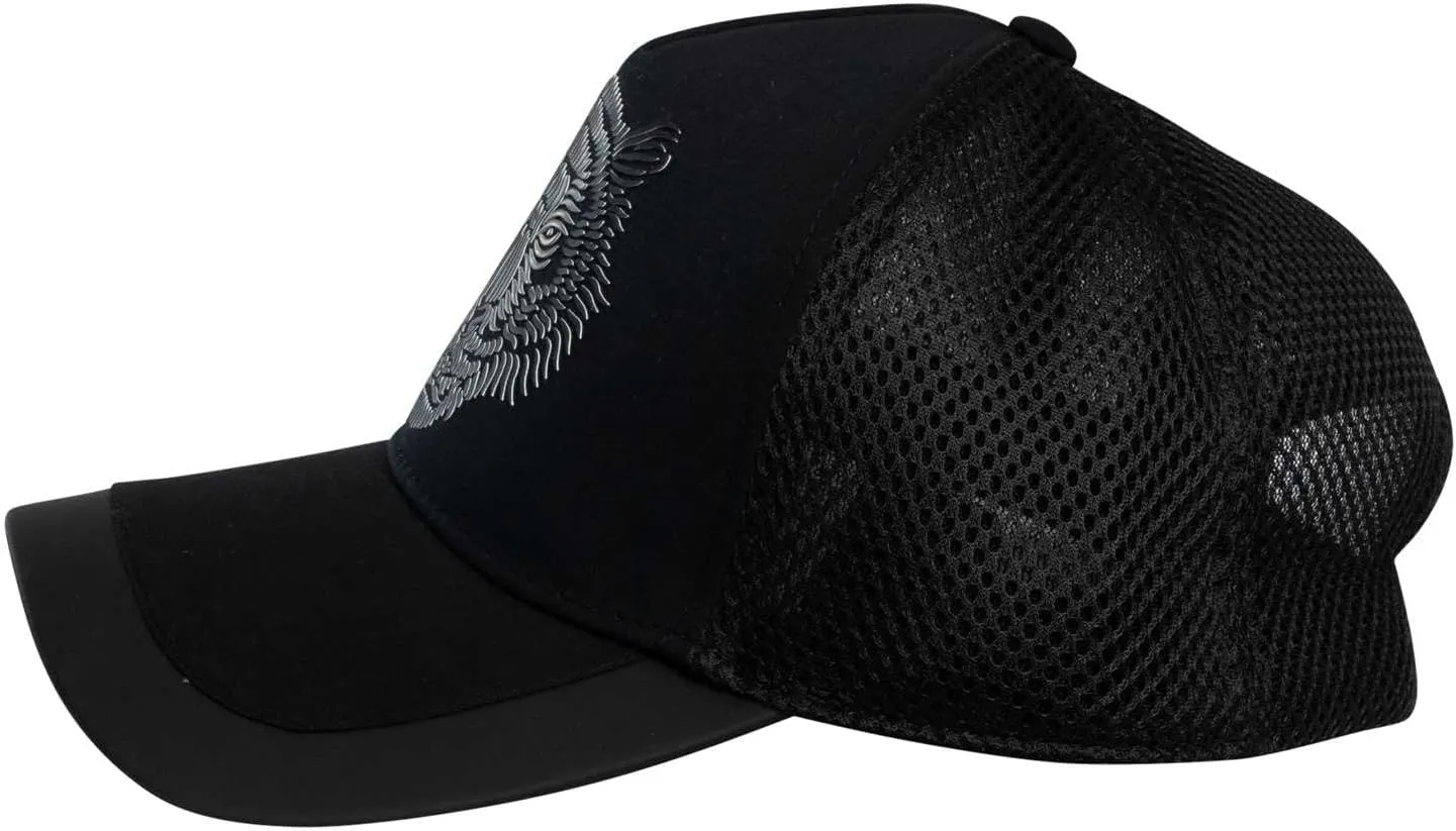 Men's Tiger Print Cotton Cap, Navy
