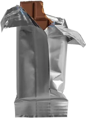 Metalized Bags for Chocolate bar Wrapping 100 Pack (6.89x3inches) (Fits Bar Size 5.51x2.36)