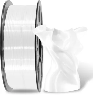 MIKA3D Silk Shiny White PLA Filament, 1KG 2.2Lbs 3D Printing Material with 1.75mm High Diameter Accuracy, Neatly Wound Silk PLA Widely Support for FDM 3D Printers