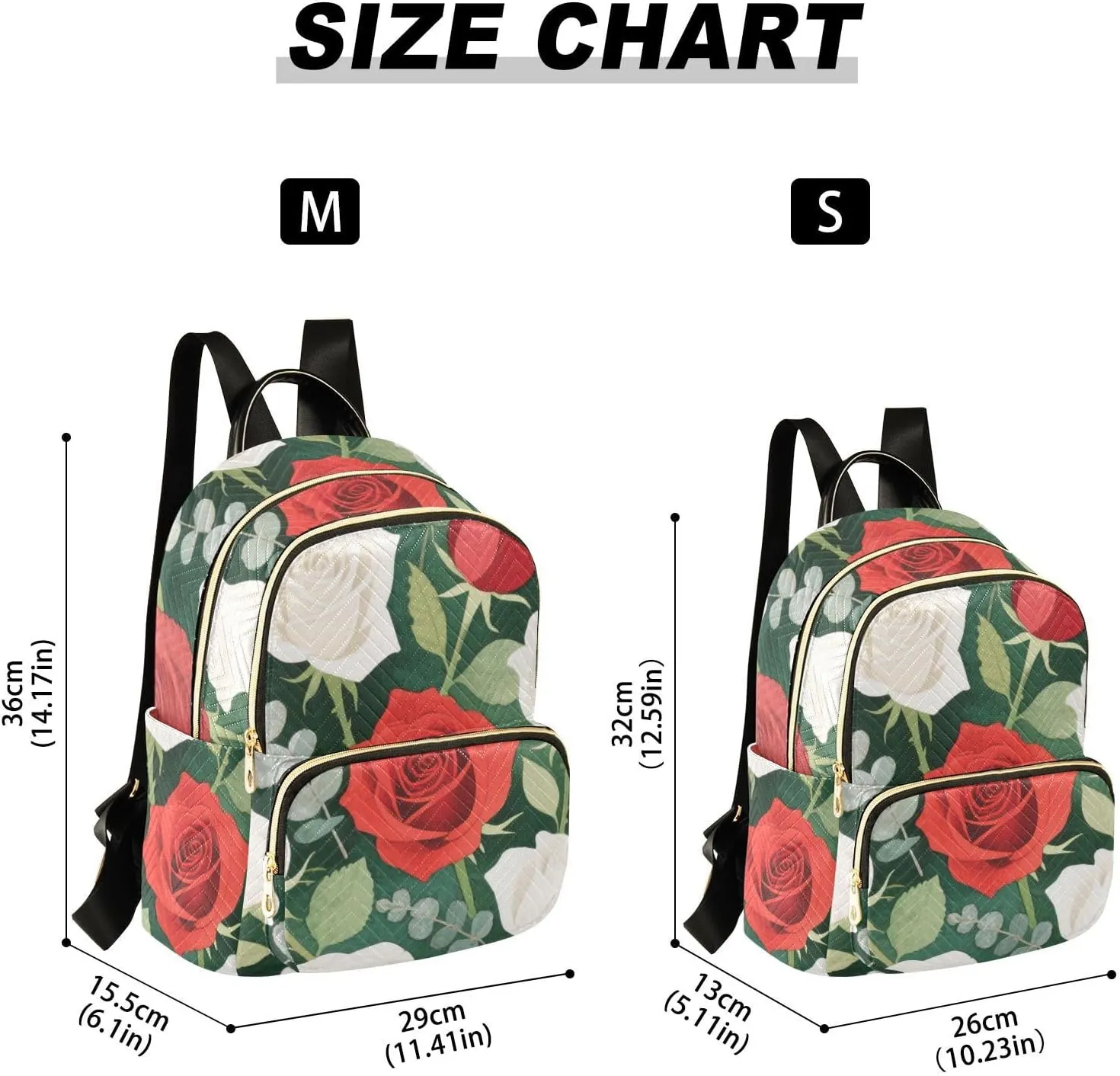 Mini Backpack Quilted Purse for Womens Small Backpack Daypack Rose Pattern for Travel Daily Work,Multi2