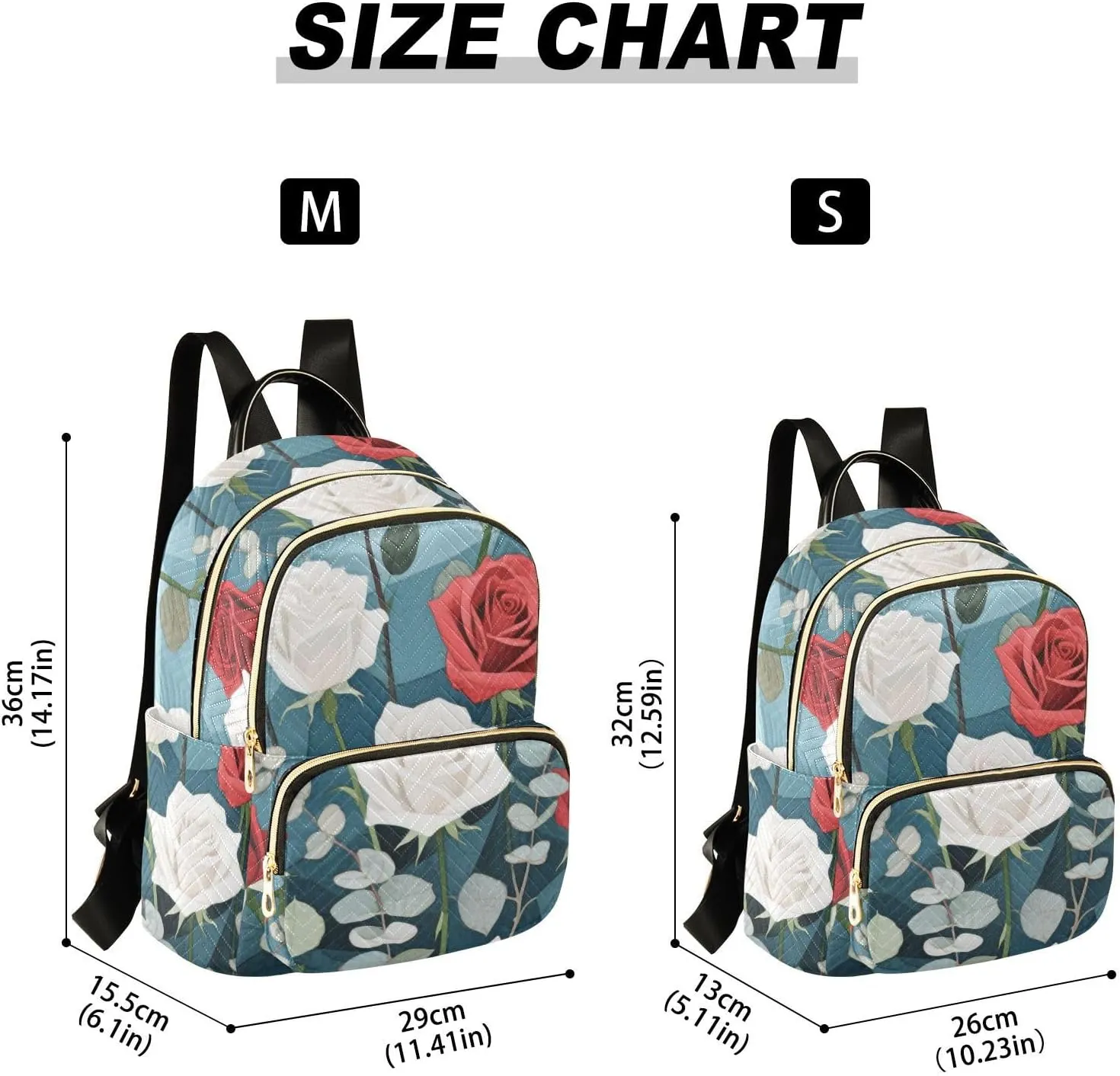 Mini Backpack Quilted Purse for Womens Small Backpack Daypack Rose Pattern for Travel Daily Work,Multi9