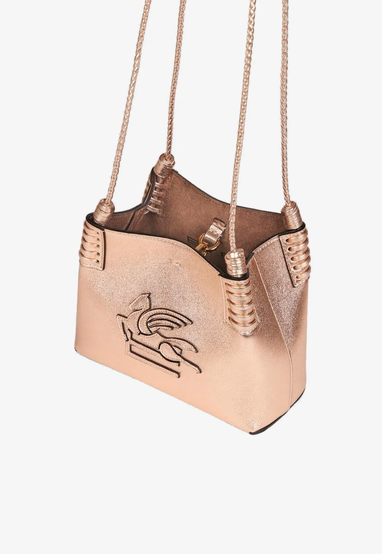 Mini Libra Laminated Leather Shoulder Bag