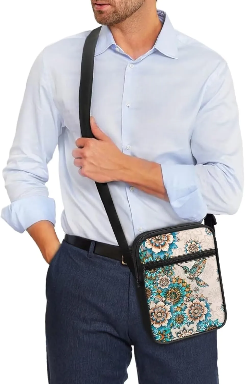 Mini Messenger Bag Small Crossbody Bags for Women Men Sling Bag Satchel Bag Shoulder Bag with Multi Pockets