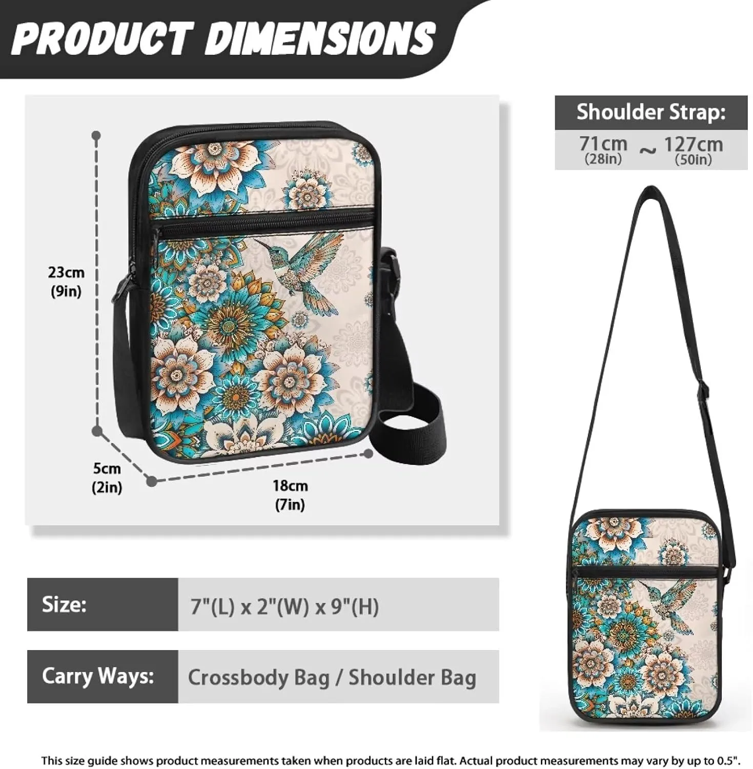 Mini Messenger Bag Small Crossbody Bags for Women Men Sling Bag Satchel Bag Shoulder Bag with Multi Pockets