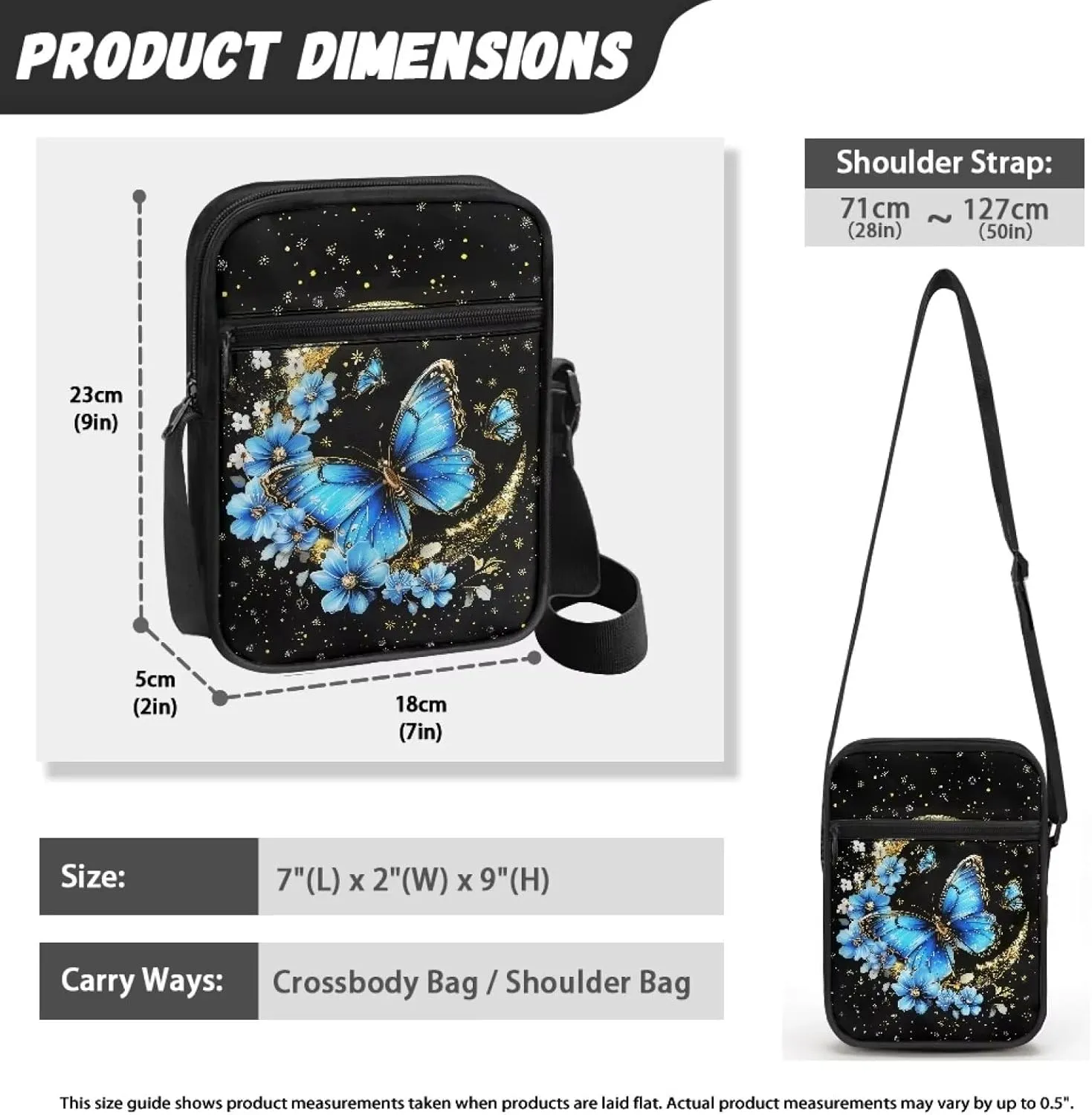 Mini Messenger Bag Small Crossbody Bags for Women Men Sling Bag Satchel Bag Shoulder Bag with Multi Pockets