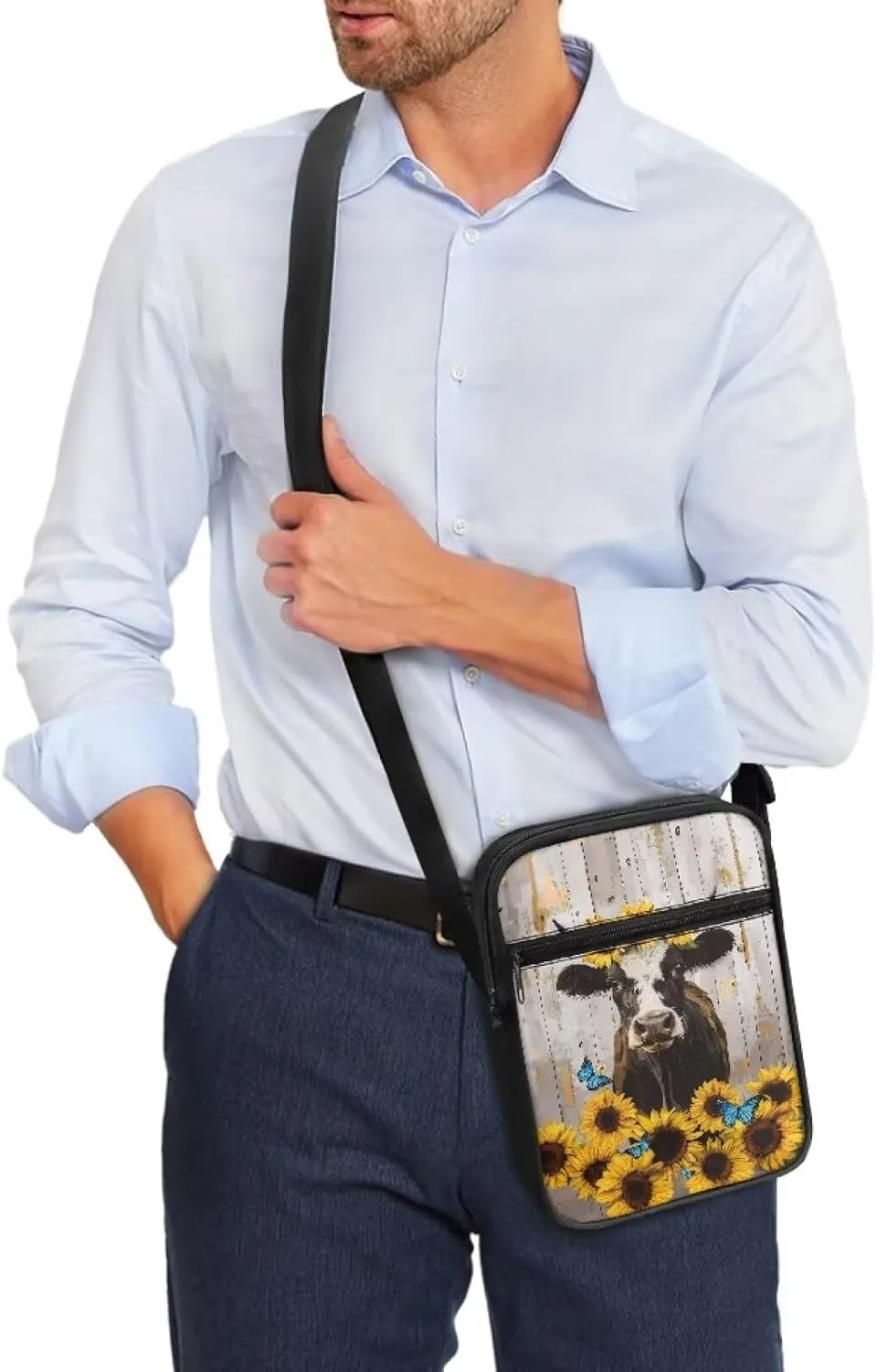 Mini Messenger Bag Small Crossbody Bags for Women Men Sling Bag Satchel Bag with Adjustable Strap and Pockets