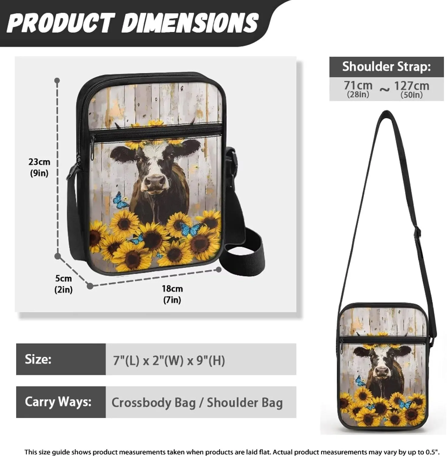 Mini Messenger Bag Small Crossbody Bags for Women Men Sling Bag Satchel Bag with Adjustable Strap and Pockets