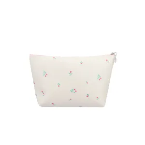 MINISO Tulip Garden Collection Trapezoid Cosmetic Bag(Light Apricot)