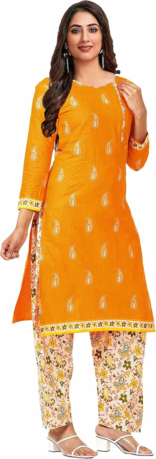 Miraan Women's Cotton Printed Readymade Salwar Suit