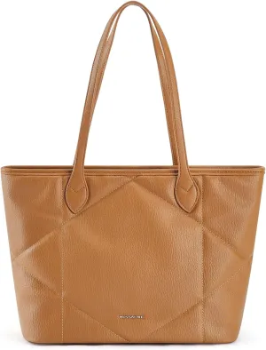 Missnine Quilted Tote Bags with Zipper, Vegan Leather Purses and Handbags for Women, Large Hobo Shoulder Bag