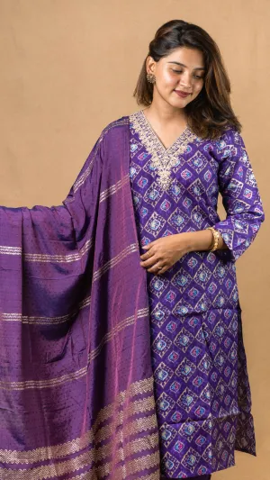 Modal Silk Kurti Set