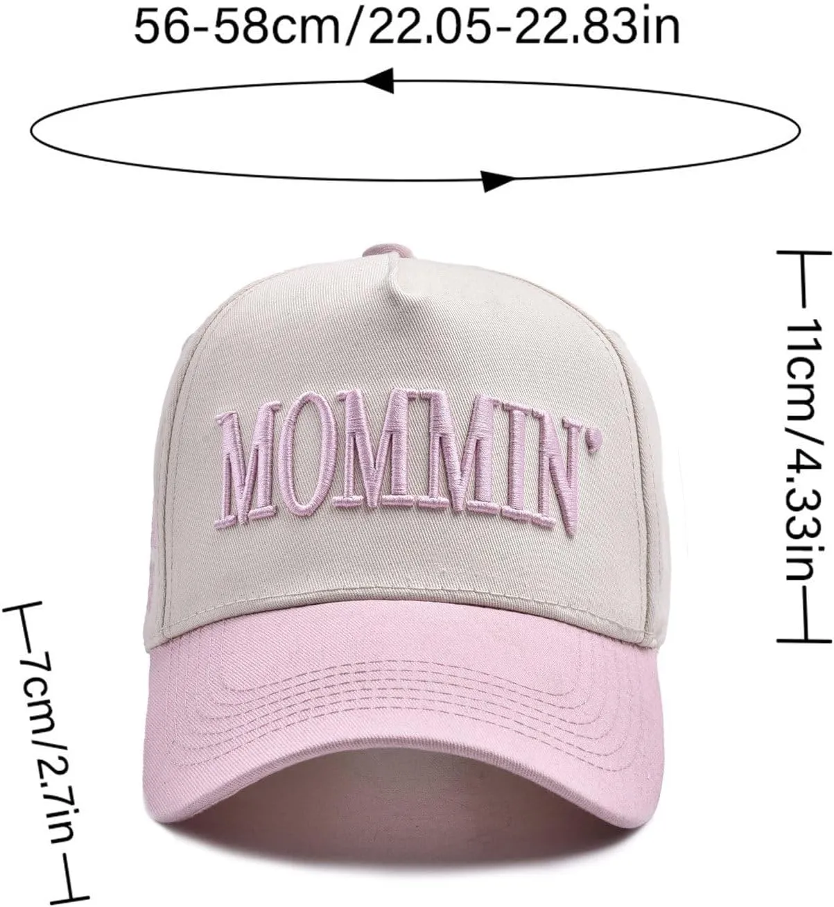 Mommin Trucker Hat for Women Embroidered Mom Baseball Cap Adjustable Canvas Vintage Hat for Casual Wear