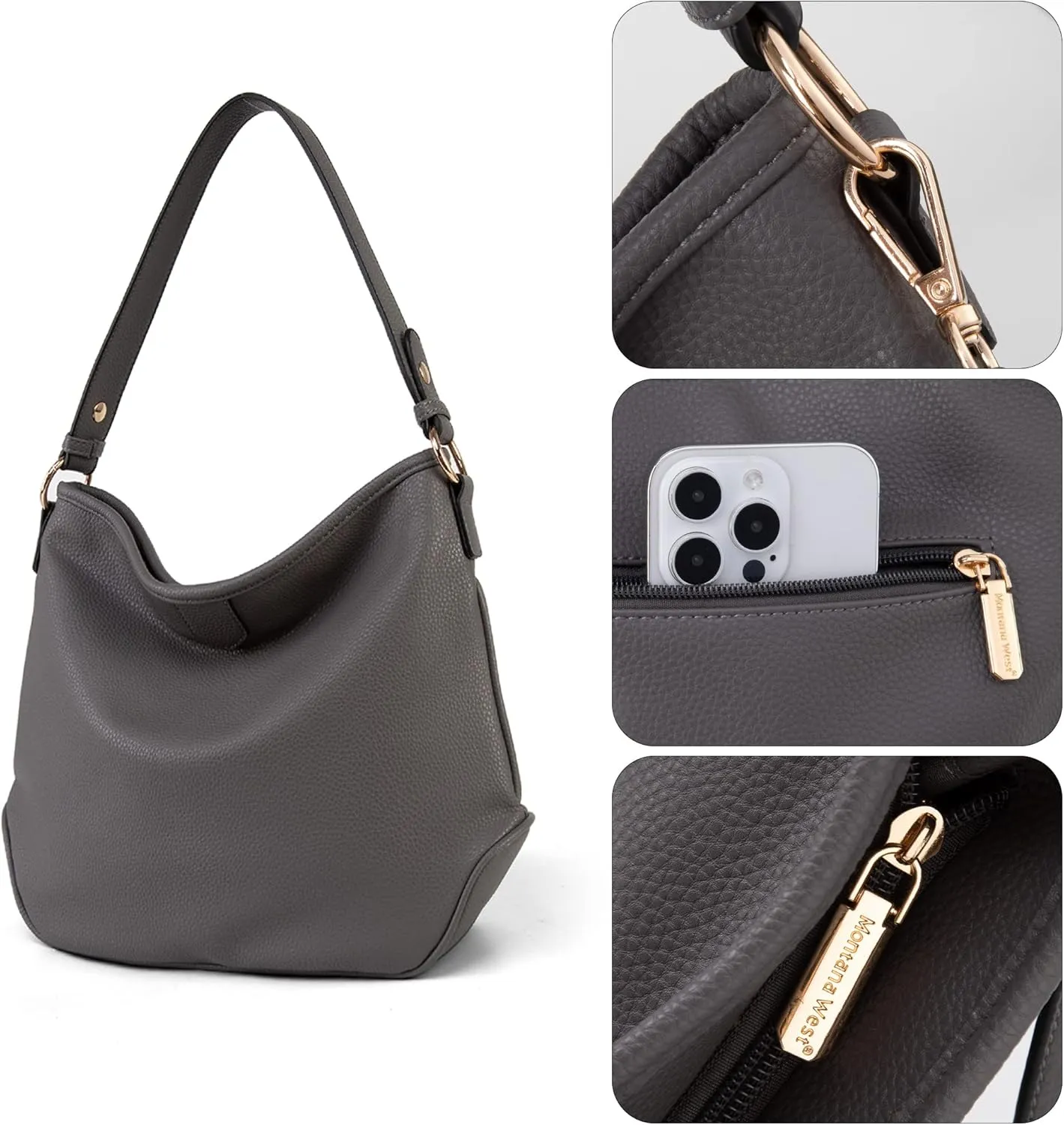 Montana West Medium Hobo Bags for Women Purses and Handbags Classic Top Handle Shoulder Satchel Bags