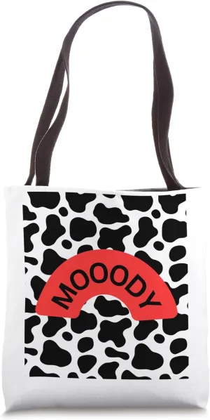 Moody Cow Print Tote Bag