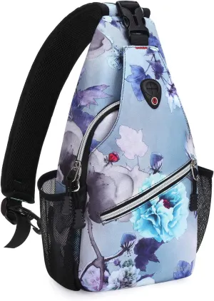 MOSISO Mini Sling Backpack,Small Hiking Daypack Pattern Travel Outdoor Sports Bag, Ink-wash Painting