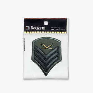 Motif Iron On Badge - ARMY CHEVRON GREY