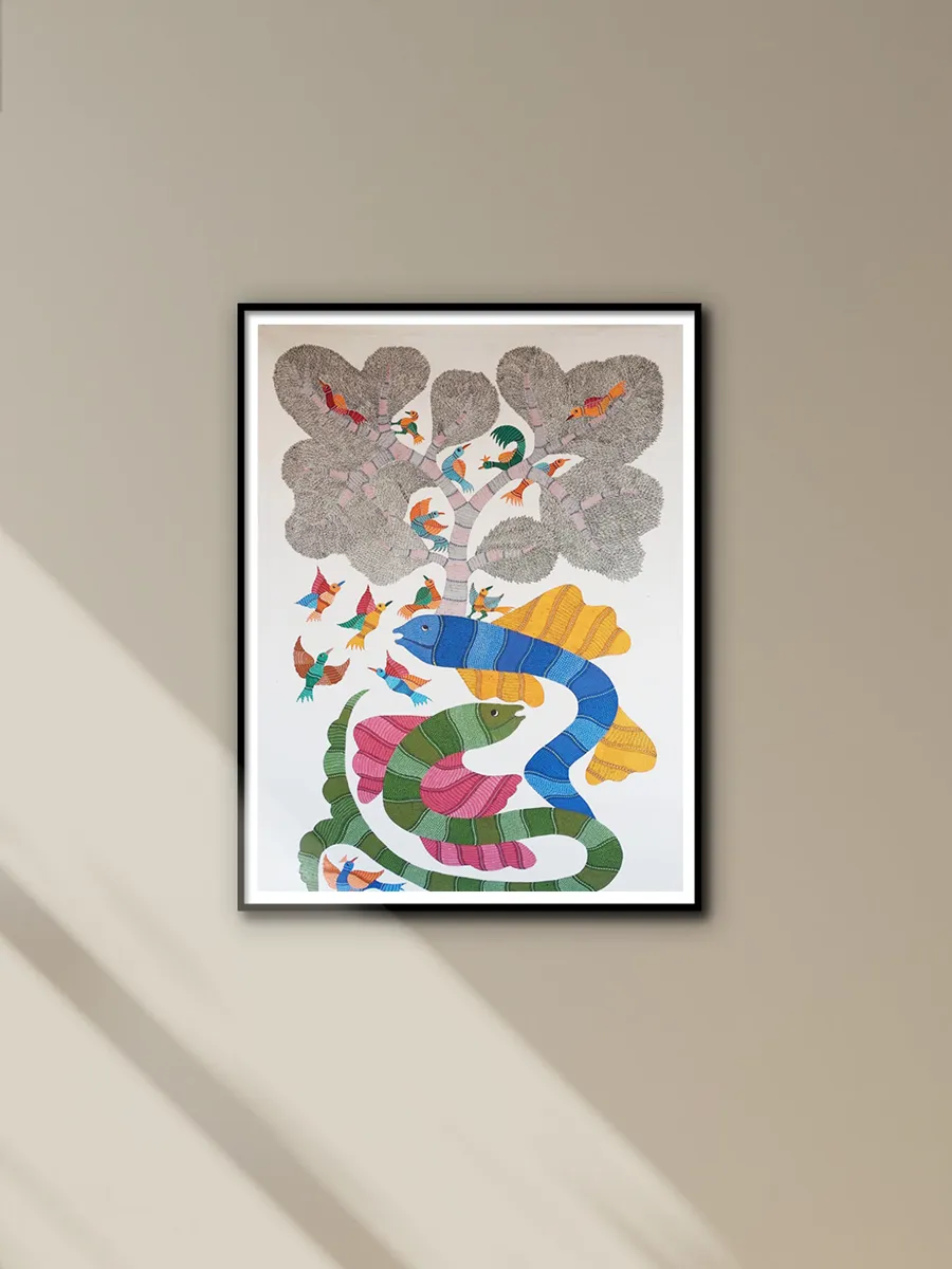 Nature in Gond art by Kailash Pradhan