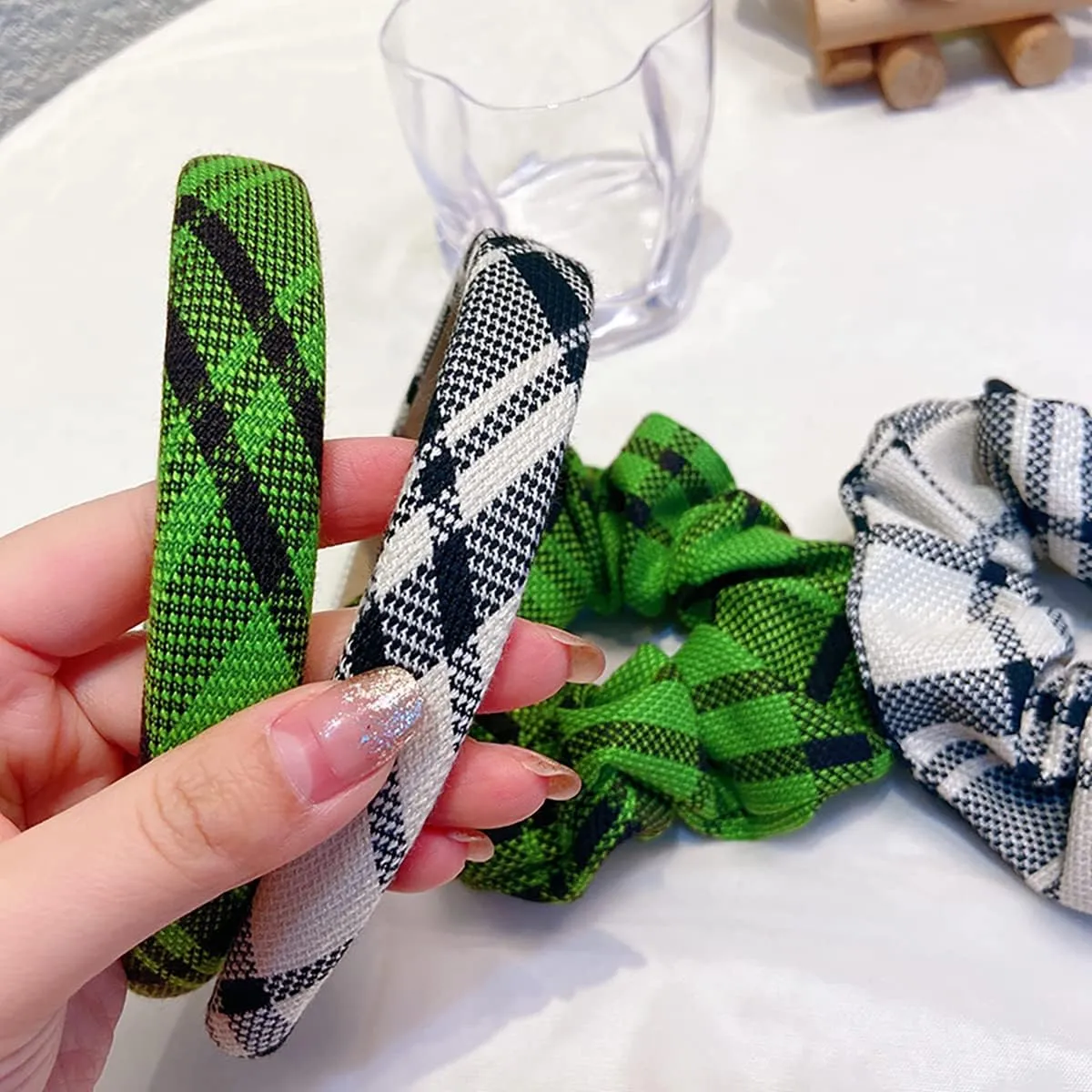 NCDUANSAN Retro small silk scarf girl heart spring and summer narrow ribbon headband headband bag long scarf headdress