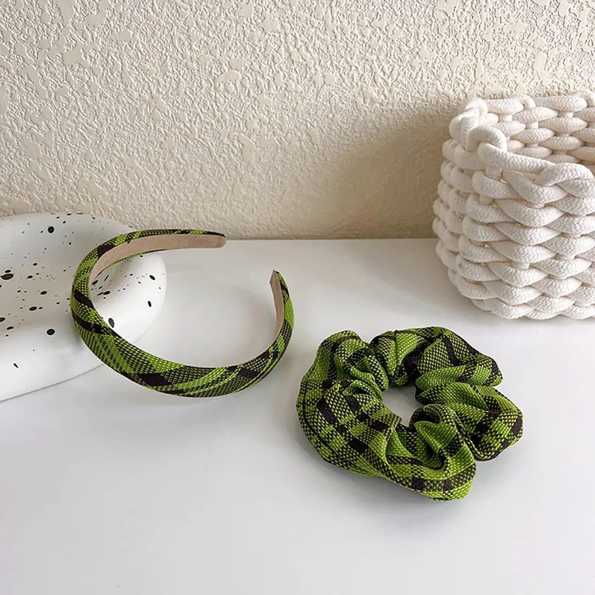 NCDUANSAN Retro small silk scarf girl heart spring and summer narrow ribbon headband headband bag long scarf headdress