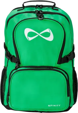 Nfinity Classic Cheer Backpack - Detachable Purse & Laptop Sleeve - Lightweight Travel Sports Backpack for Cheerleaders (Kelly Green)