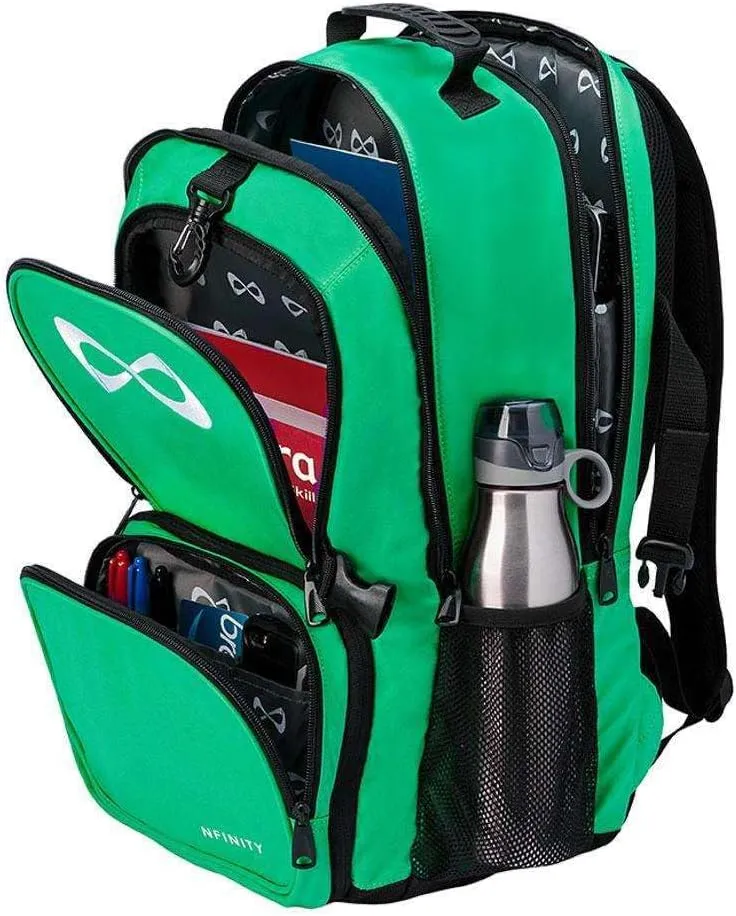 Nfinity Classic Cheer Backpack - Detachable Purse & Laptop Sleeve - Lightweight Travel Sports Backpack for Cheerleaders (Kelly Green)