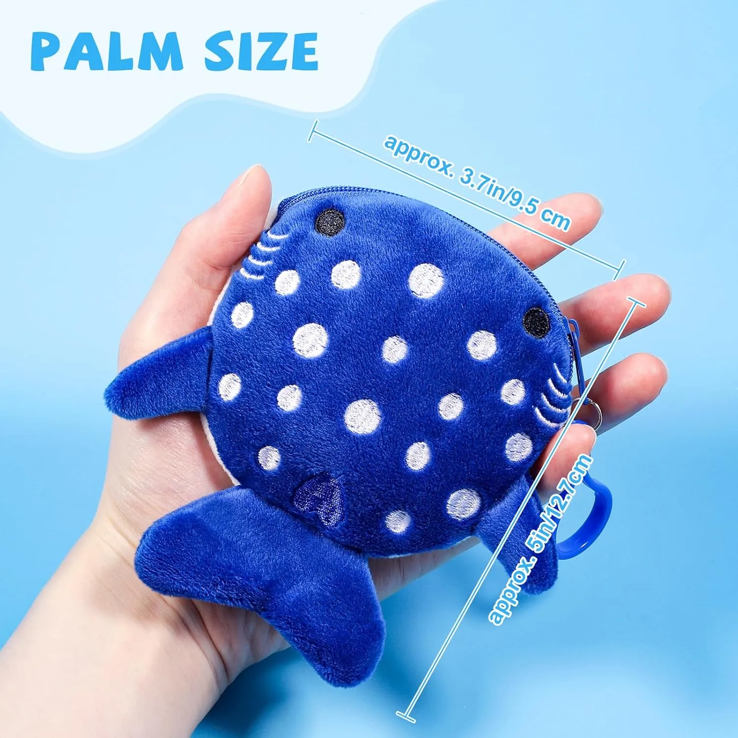 Niceup Kids Whale Shark Party Favors Plush Coin Purse Cute Keychains for Ocean Under the Sea Animal Goodie Bag Fillers