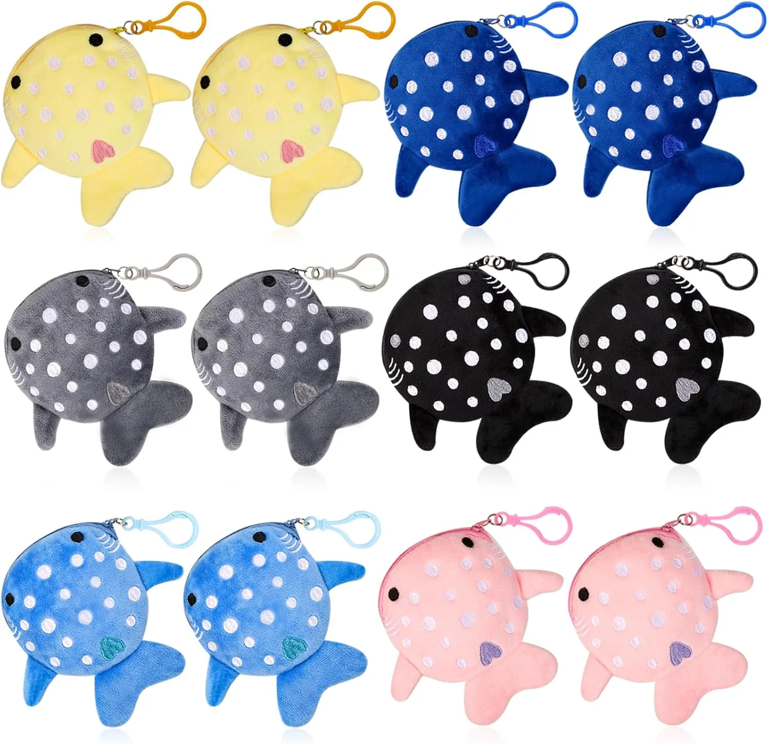 Niceup Kids Whale Shark Party Favors Plush Coin Purse Cute Keychains for Ocean Under the Sea Animal Goodie Bag Fillers