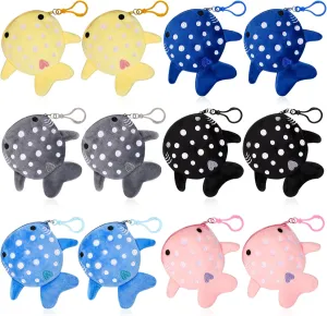 Niceup Kids Whale Shark Party Favors Plush Coin Purse Cute Keychains for Ocean Under the Sea Animal Goodie Bag Fillers