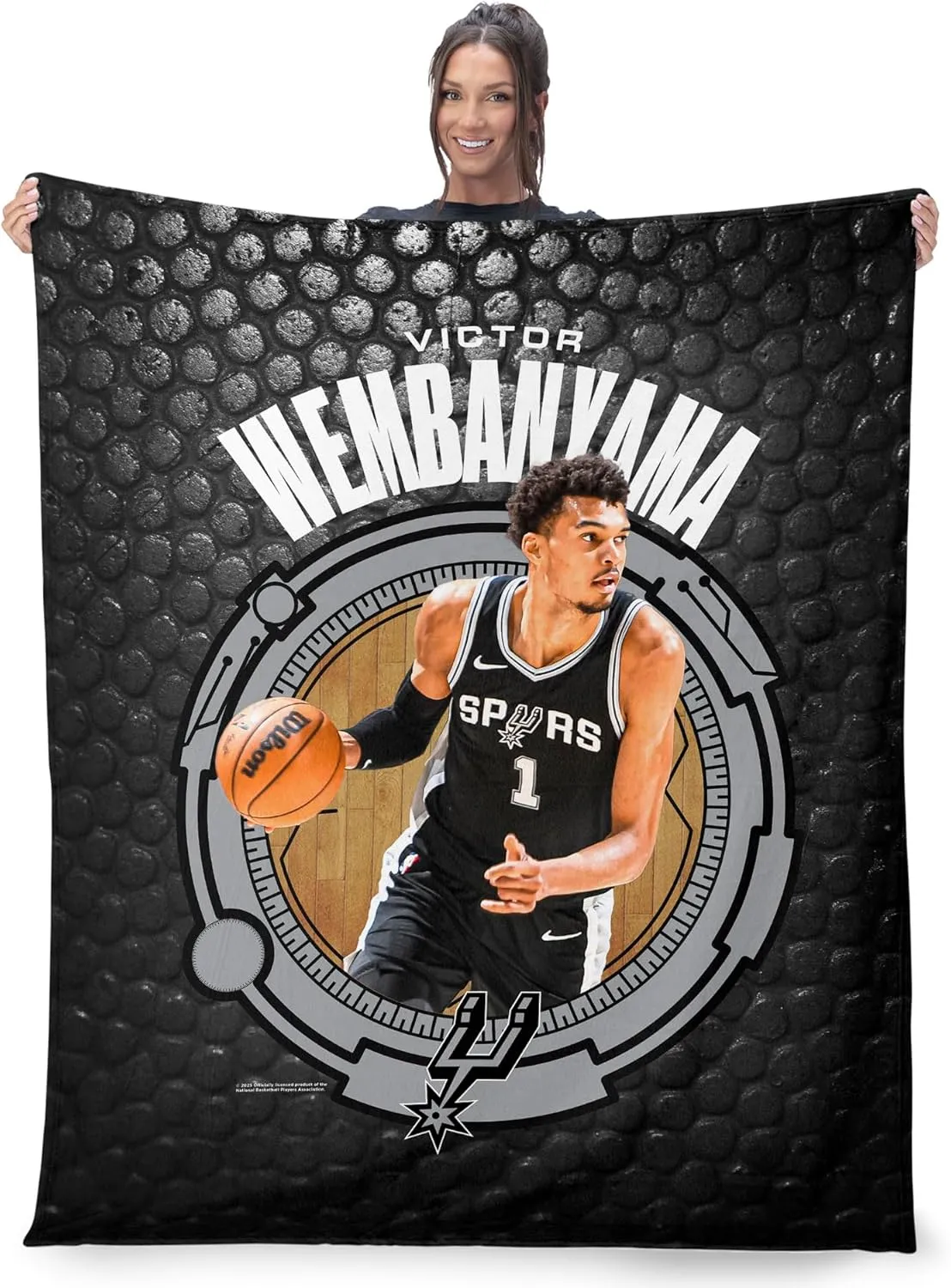 NORTHWEST NBA San Antonio Spurs Victor Wembanyama Silk Touch Throw Blanket, 50 x 60 inches