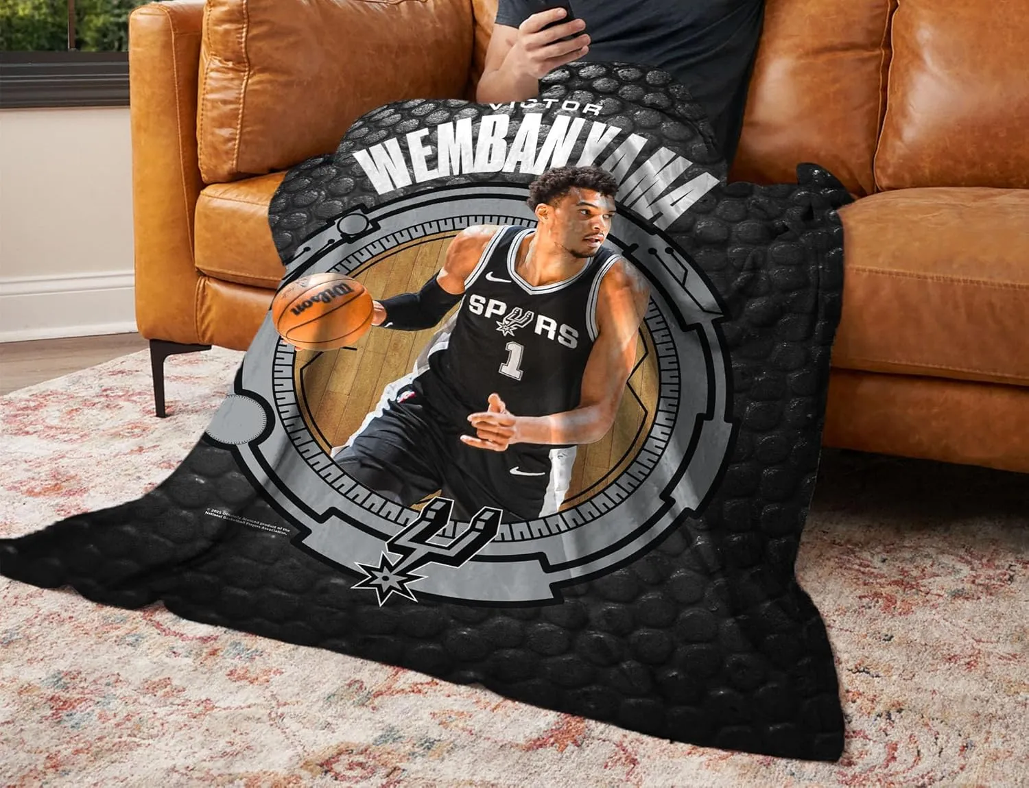 NORTHWEST NBA San Antonio Spurs Victor Wembanyama Silk Touch Throw Blanket, 50 x 60 inches