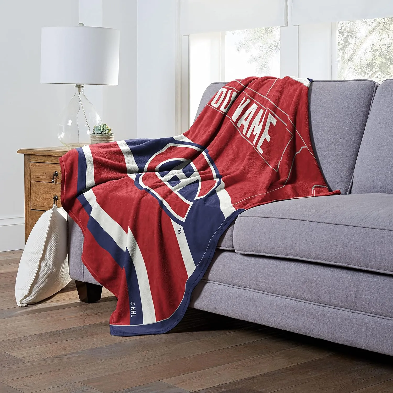 Northwest NHL Montreal Canadiens Personalized Silk Touch Sherpa Throw Blanket, 50" x 60", Jersey