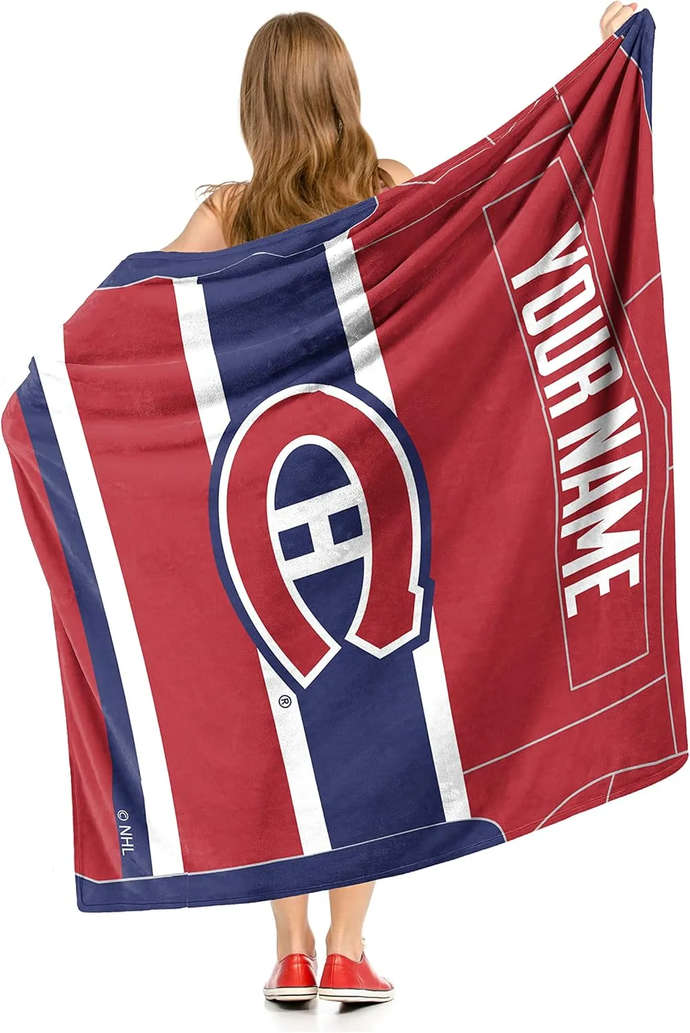 Northwest NHL Montreal Canadiens Personalized Silk Touch Sherpa Throw Blanket, 50" x 60", Jersey