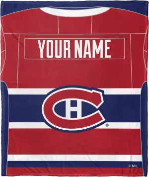 Northwest NHL Montreal Canadiens Personalized Silk Touch Sherpa Throw Blanket, 50" x 60", Jersey