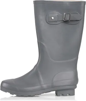 NORTY Women's Hurricane Rain Boots - Mid-Calf Length - Glossy Matte Waterproof Rubber Shoes