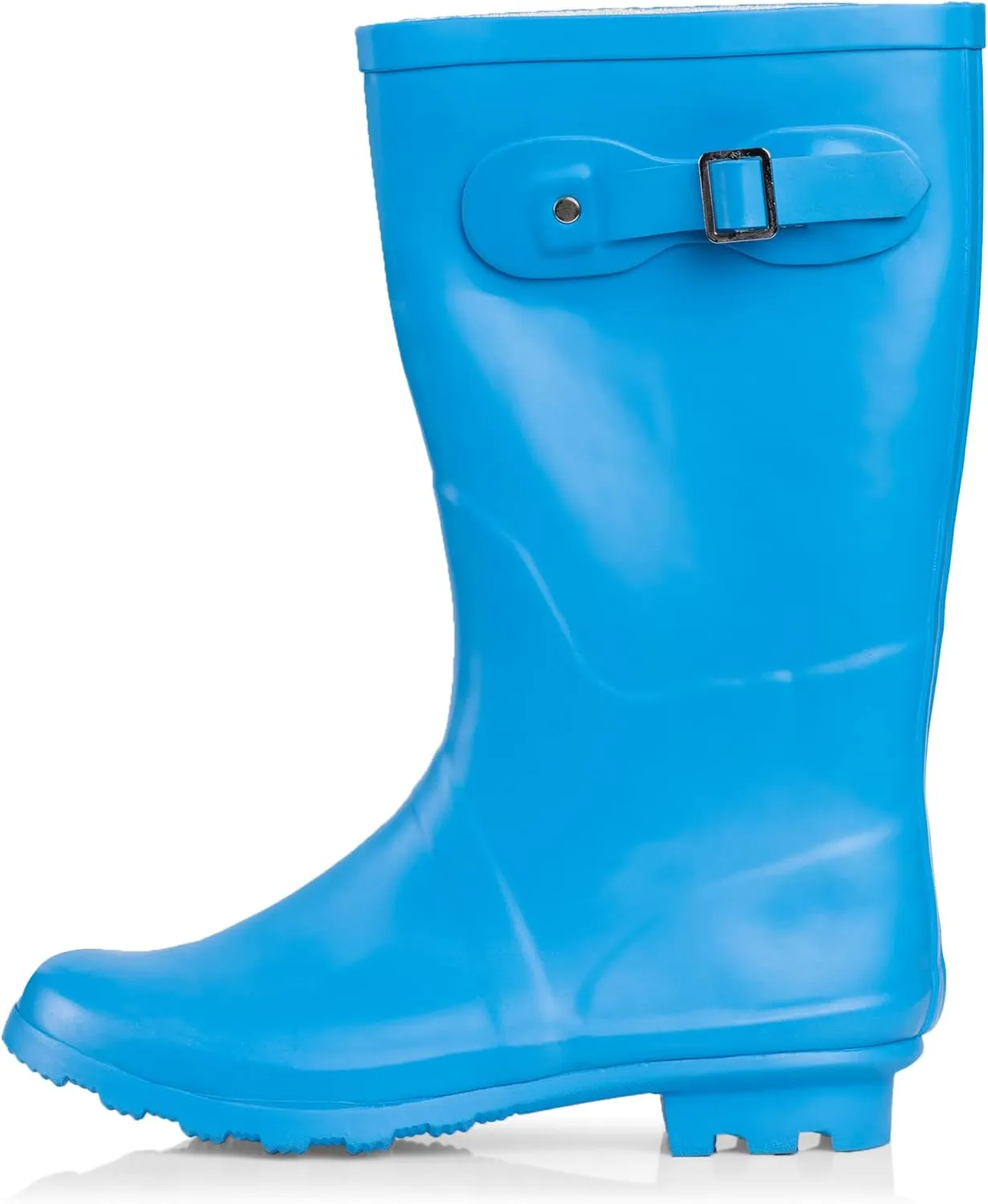 NORTY Women's Hurricane Rain Boots - Mid-Calf Length - Glossy Matte Waterproof Rubber Shoes