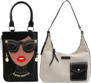Novelty Unique 3D Lady Face PU Leather Top Handle Satchel Handbags