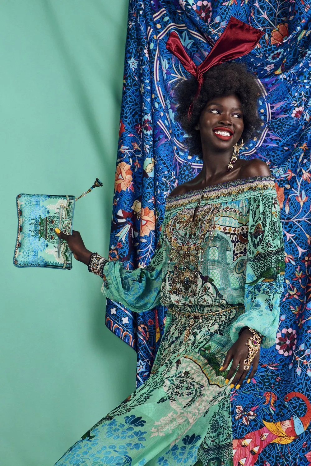 OFF SHOULDER SHIRRED DRESS THE SPIRIT WITHIN