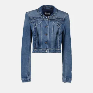 Off-White Cargo Crop Denim Jacket