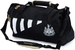 Official Compatible with Newcastle United F.C. Large Black and White Striped Holdall, Black, Classic