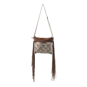 OHLAY KB171 Cross Body Upcycled Wool Upcycled Canvas Embossed Hair-On Genuine Leather women bag western handbag purse
