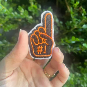 Oklahoma Pokes foam finger Iron on embroidered patch bundle