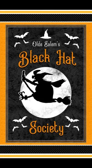 Old Salem's Black Hat Society by Henry Glass Fabrics BLACK HAT SOCIETY PANEL