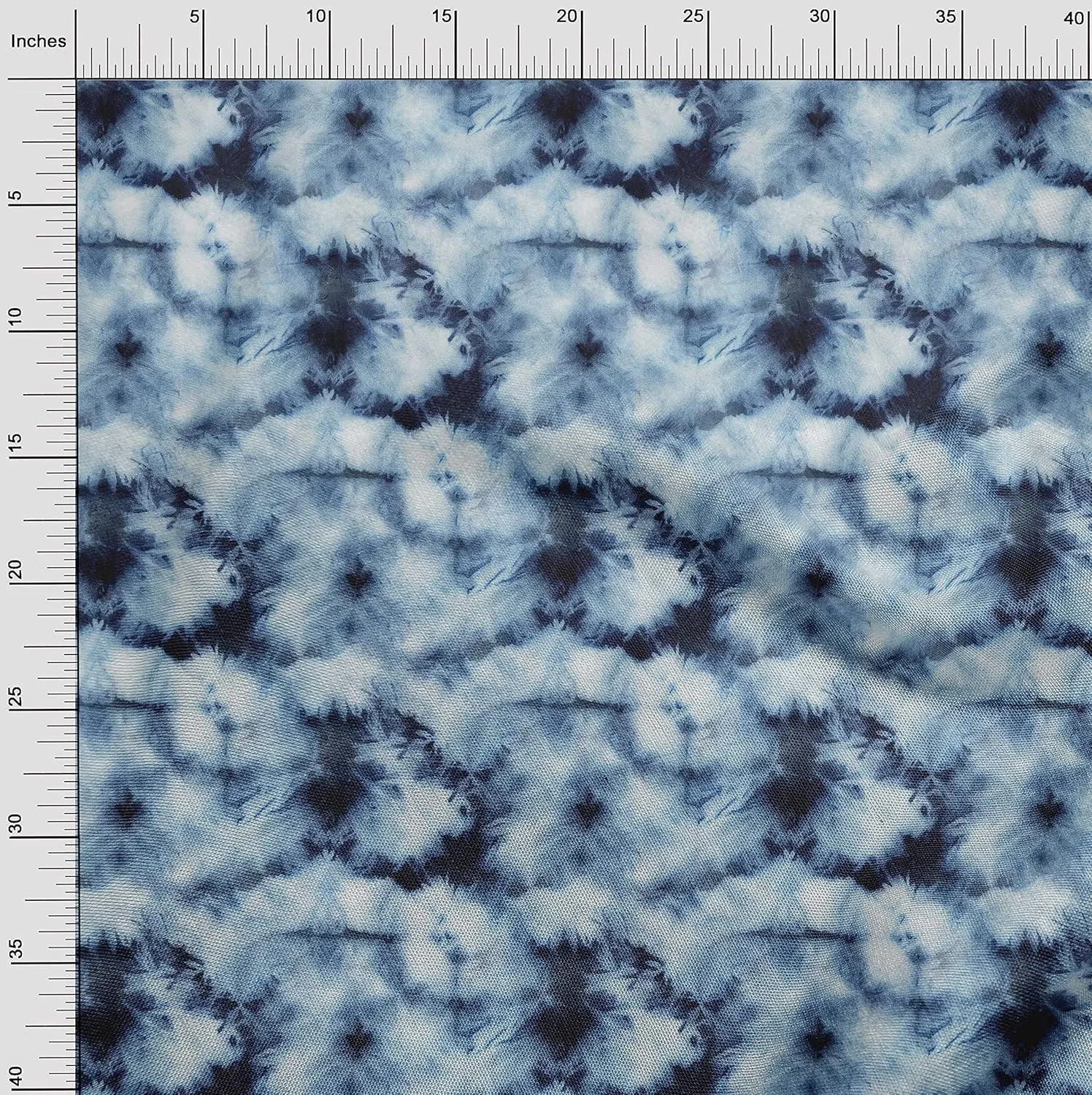 oneOone Silk Tabby Dark Blue Fabric Tie Dye Fabric for Sewing Printed Craft Fabric by The Yard 42 Inch Wide-TXU